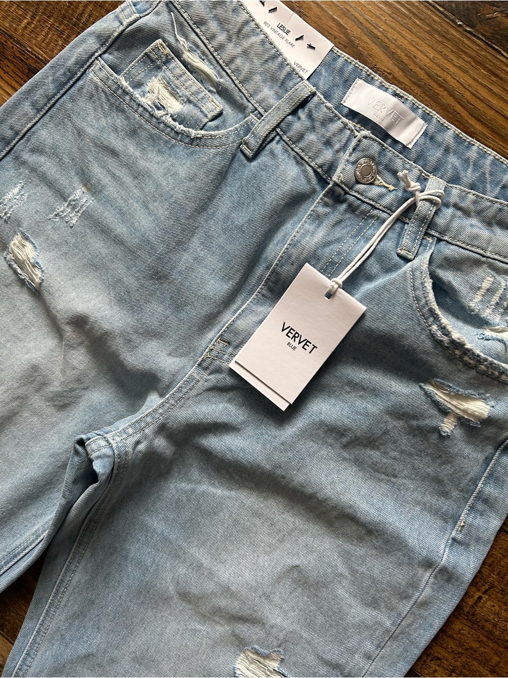 Vervet Blue Leslie Women’s 27 Distressed 90’s Vintage Flair NWT - Picture 4 of 7